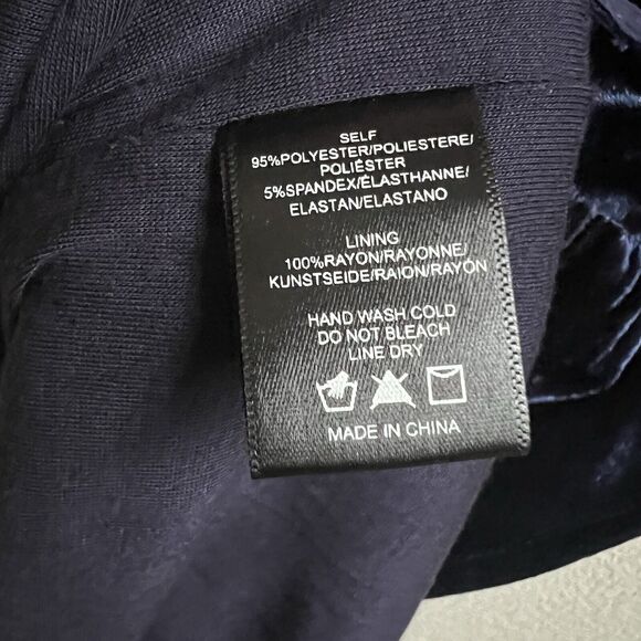 Sunday in Brooklyn Anthropologie Velvet Blue Plisse Faux Wrap Dress Sz XS Tulip - Picture 6 of 6